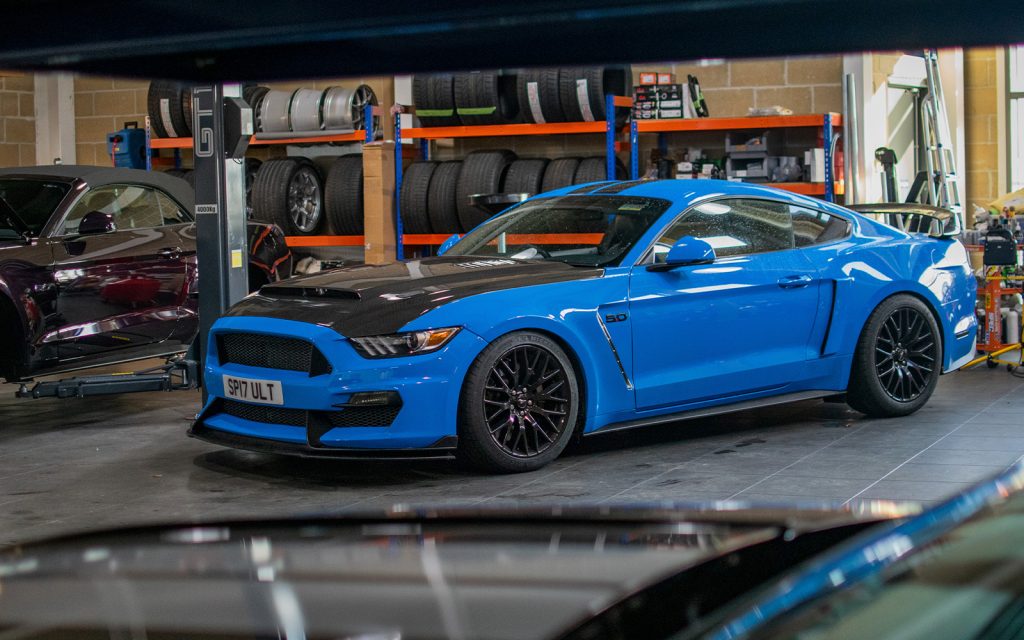 blue s550 ford mustang